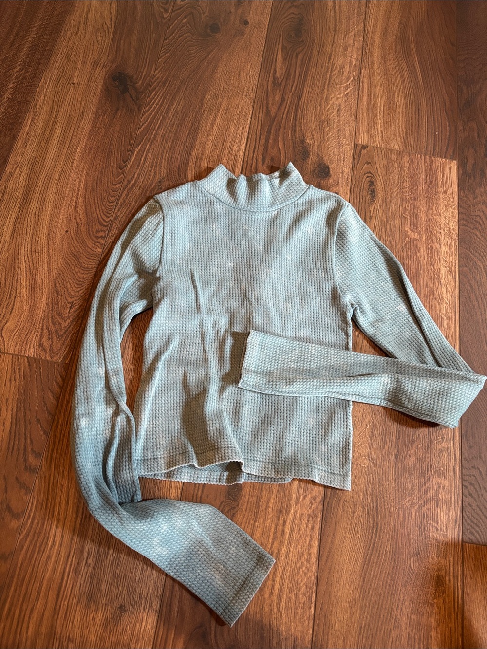 Aeropostale Light Blue Long Sleeve Ribbed Mock Neck Top